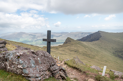 The sixteenth cross on the West Side Pilgrim's Trail up Mount Brandon in County Kerry, Ireland