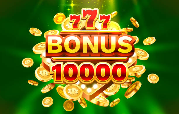 pemenang mesin slot kasino, bonus keberuntungan jackpot 10000, 777 menang spanduk. vektor - slot online 10000 ilustrasi stok