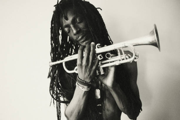 istock The man with the trumpet. 1419357442