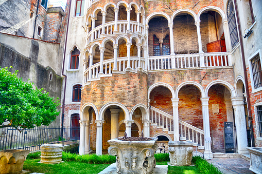 Spiral staircase of Palazzo Contarini del Bovolo, Venice, Italy