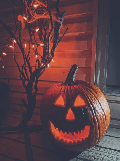 istock Halloween pumpkin background with nobody 1419359003