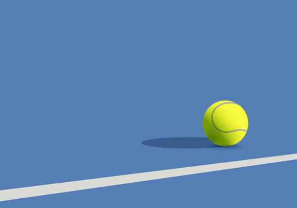 illustrations, cliparts, dessins animés et icônes de balle de tennis avec ombre sur le court bleu. - shadow lifestyles leisure activity court