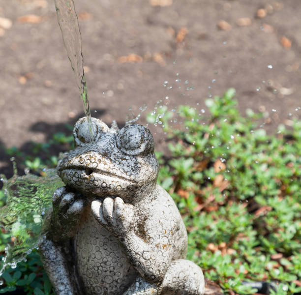 istock jet of water flows on a stone frog 1419374111