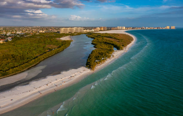 Marco Island , Tiger Tail Beach,Florida Aerial Photo marco island stock pictures, royalty-free photos & images