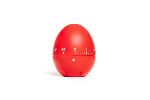 istock Red timer in the form of an egg on a white background 1419374263