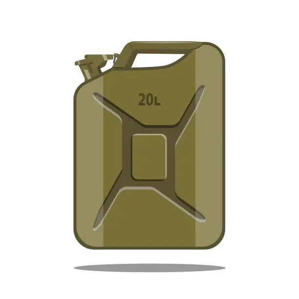 Vector illustration of Canister for carrying gasoline Vector