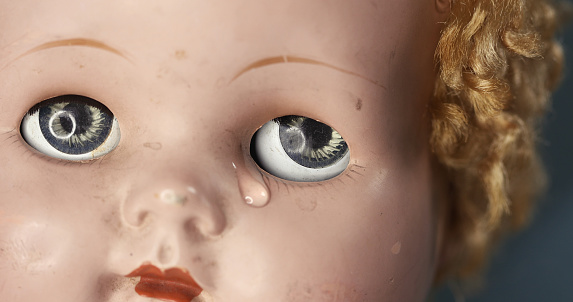 A vintage baby doll crying a real tear.