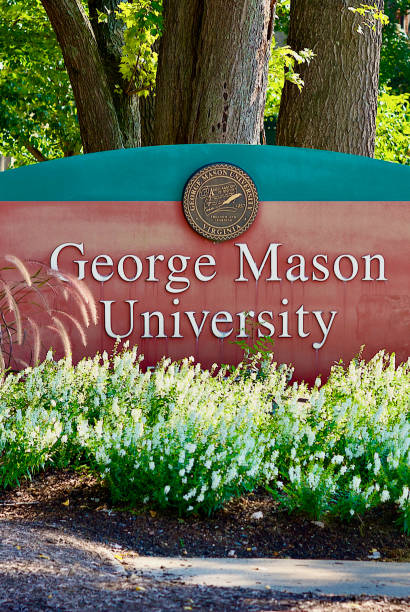 George Mason University Sign, Fairfax, Virginia (USA) stock photo