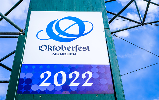 Munich, Germany - August 26: official entrance of the worlds largest folk festival oktoberfest (wiesn) with big beerhalls on the theresienwiese in munich on August 26, 2022