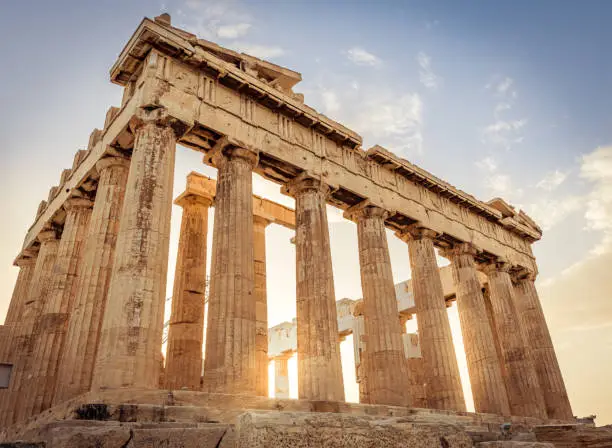 The Parthenon is a former temple on the Athenian Acropolis, Greece, that was dedicated to the goddess Athena during the fifth century BC.