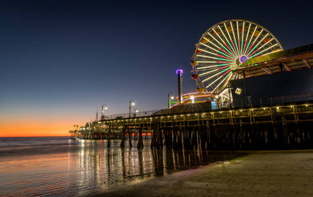 istock Santa Monica Ferris Wheel at Dusk 1419389844