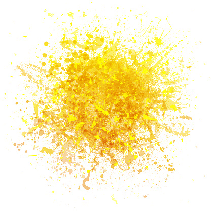 Yellow paint splash abstract explosion vector background