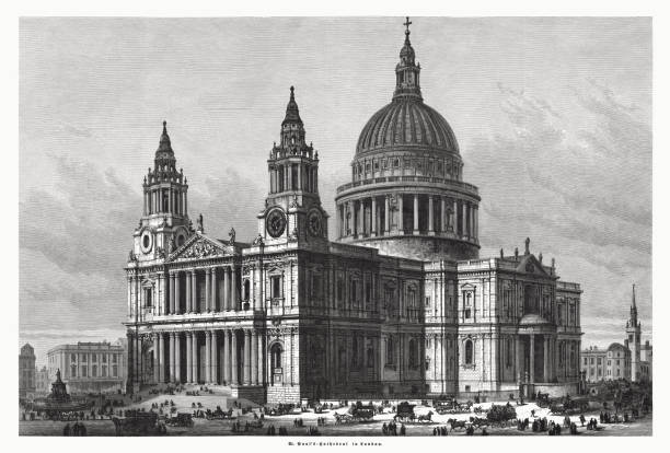 istock St Paul's Cathedral in London, England, wood engraving, published 1885 1419400965
