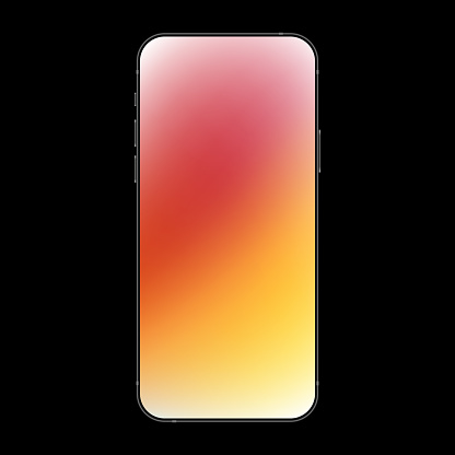Gradient Background Phone Realistic Smartphone With Redorange Gradient Background Stock ...