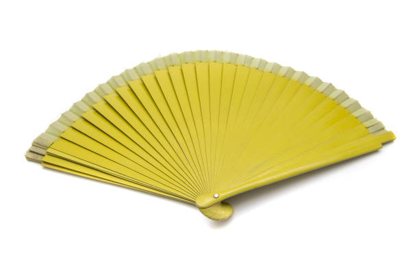 istock Mustard colored fan, isolated on white background. 1419408460