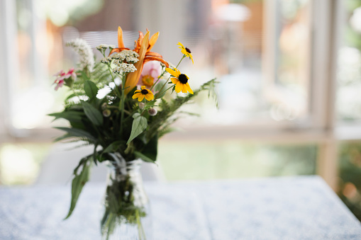 flower arrangement, flower, bouquet, table