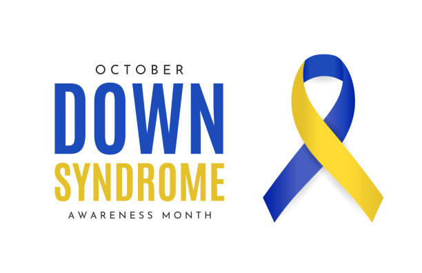 down syndrome awareness month karte, oktober. vektor - down syndrome stock-grafiken, -clipart, -cartoons und -symbole