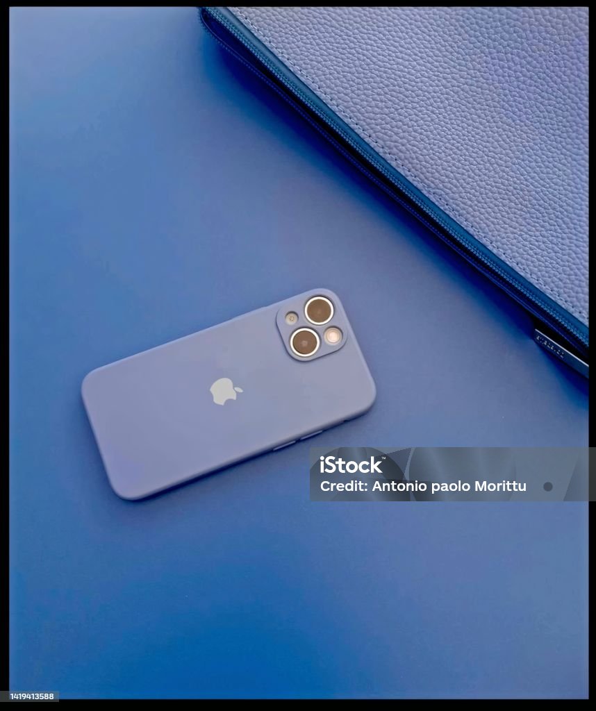 Blue Iphone Collection Iphone Stock Photo - Download Image Now - Blue, Brand Name Smart Phone ...
