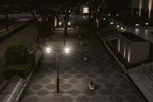 Sidewalks at night