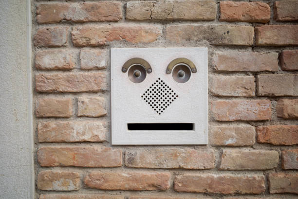 The design makes it look like a face with eyes, eyebrows, nose, and mouth.