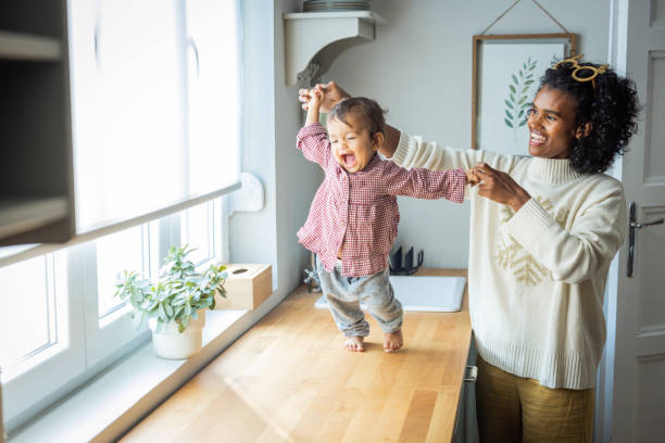 istock Morning at home with baby 1419418128