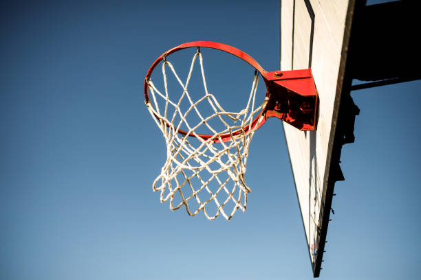 istock Basketball hoop on a sunny day 1419425509