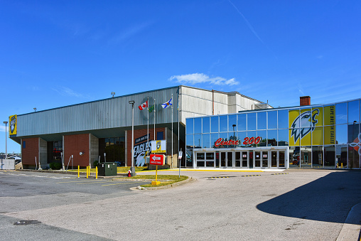 Sydney, Canada - August 6, 2022: Centre 200 is a sports, entertainment and convention facility and is currently the home of the Cape Breton Eagles, a Quebec Major Junior Hockey League hockey team.