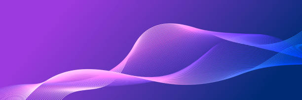 istock Abstract blue pink purple wave flowing banner background design. Vector illustration. Flowing particles wave, dynamic motion stream digital technology curve lines. 1419430052