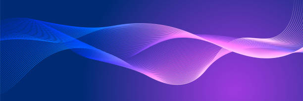 istock Abstract blue pink purple wave flowing banner background design. Vector illustration. Flowing particles wave, dynamic motion stream digital technology curve lines. 1419430072