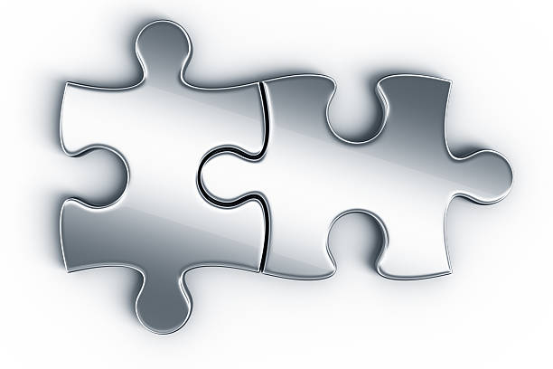 metal puzzle piezas - jigsaw piece puzzle jigsaw puzzle metal fotografías e imágenes de stock