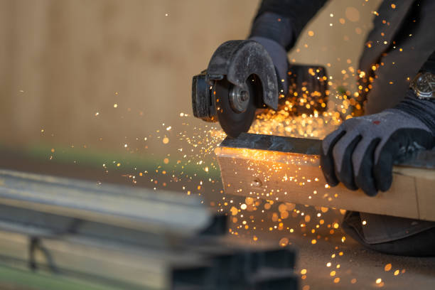 istock Metalwork close view, worker cutting steel 1419448326
