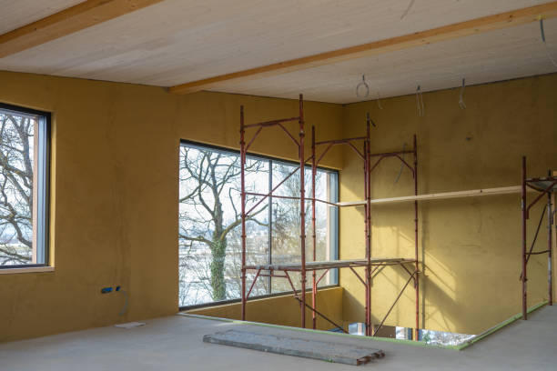 istock Modern family wooden house construction site 1419448334
