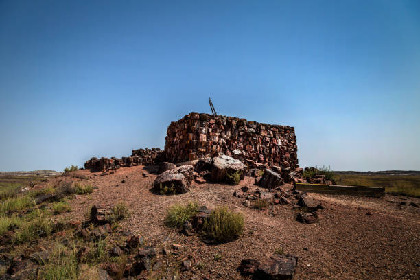 rovina della casa dell'agata al parco nazionale della foresta pietrificata vicino a holbrook arizona usa - holbrook foto e immagini stock