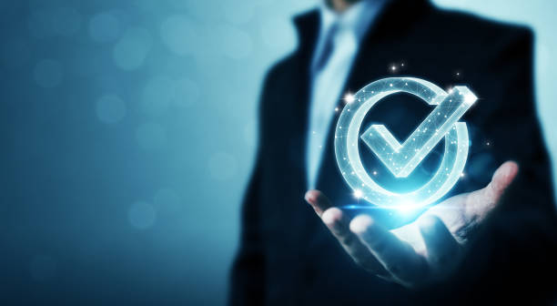 istock Standard quality control certification assurance guarantee. Concept of internet business technology digital 1419466038