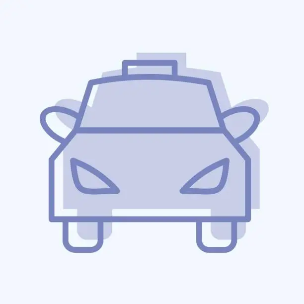 Vector illustration of Icon Taxi. suitable for Automotive symbol. two tone style. simple design editable. design template vector. simple illustration