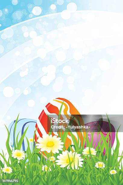 Uova Di Pasqua In Erba - Immagini vettoriali stock e altre immagini di Campo - Campo, Decorazione festiva, Design