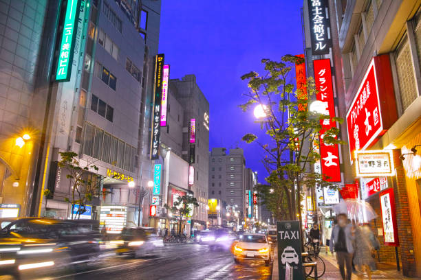 istock Sapporo city Susukino at night 1419468326