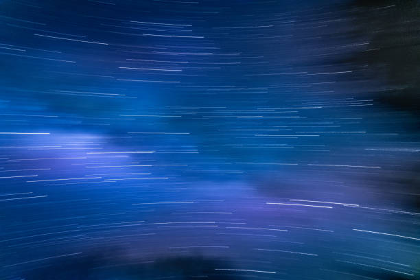 Faster than speed of light, abstract concept background, stars motion stock photo