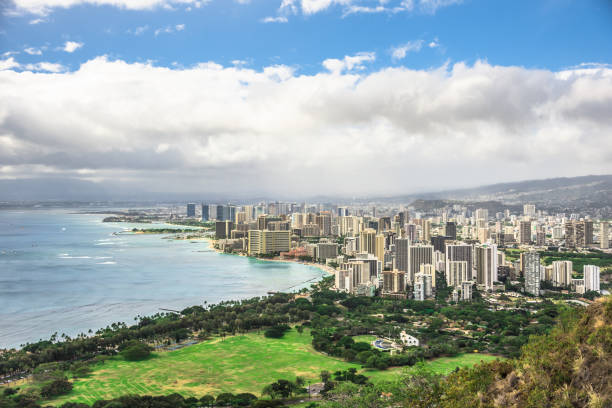 waikiki honolulu - honolulu oahu vacations park zdjęcia i obrazy z banku zdjęć