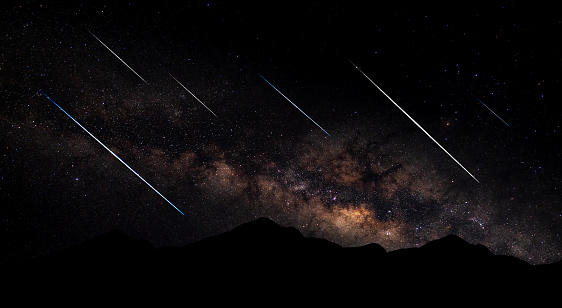 view of the shooting stars
 and Milky Way