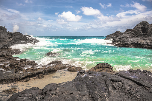 Halona Beach Cove known as Eternity Beach located on the southeastern shore of Oahu.