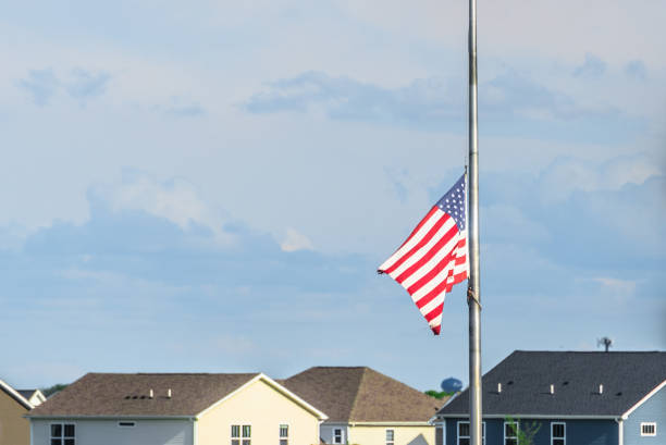 istock American Flag Flown Half Staff 1419472919