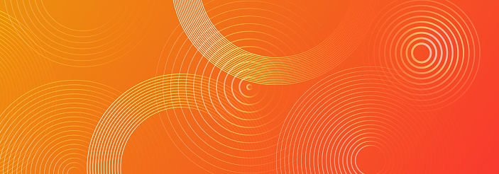 istock Abstract orange and red gradient geometric shape circle background. Modern futuristic background. Can be use for landing page, book covers, brochures, flyers, magazines, any brandings, banners, headers, presentations, and wallpaper backgrounds 1419479750