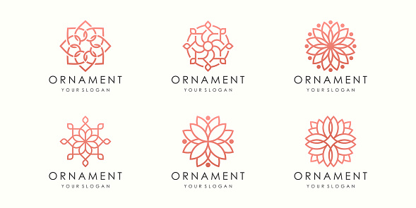 Creative Flower logo icon set. design template vector.