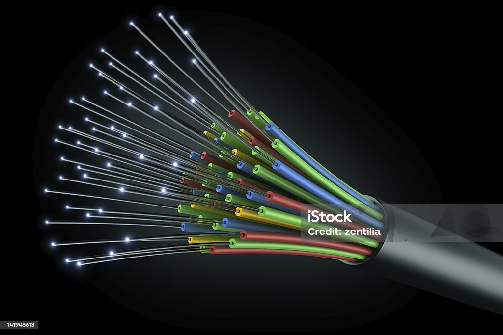 cable de fibra óptica - Foto de stock de Ancho de banda libre de derechos