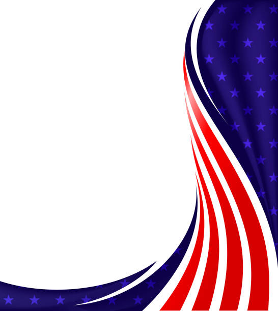 ilustrações, clipart, desenhos animados e ícones de bandeira americana vertical - free flowing