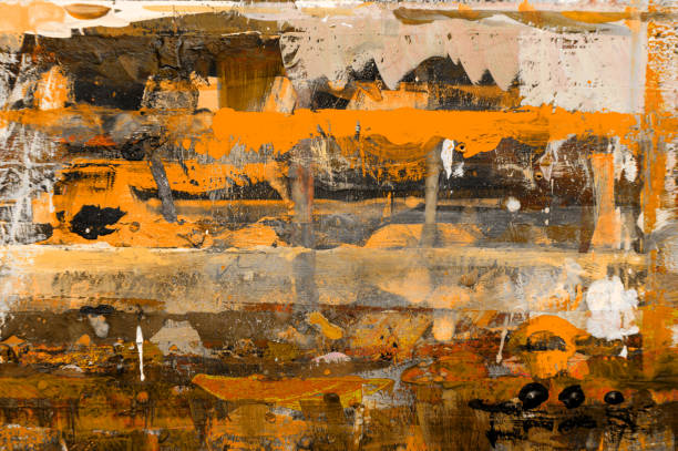 istock abstract autumn background. Smeared orange paint on canvas. Abstract background,  template for design. 1419491462