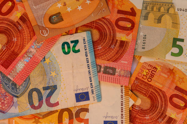 istock Background of the different euro banknotes 1419492383