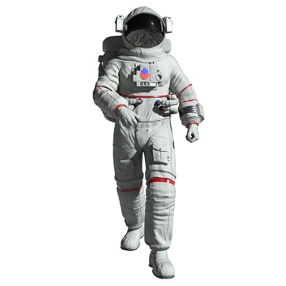 3D illustration astronaut isolated on white background