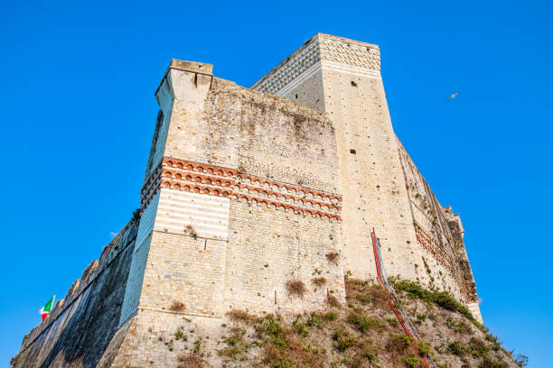 Lerici Castle seen from below - Liguria, Italy stock photo